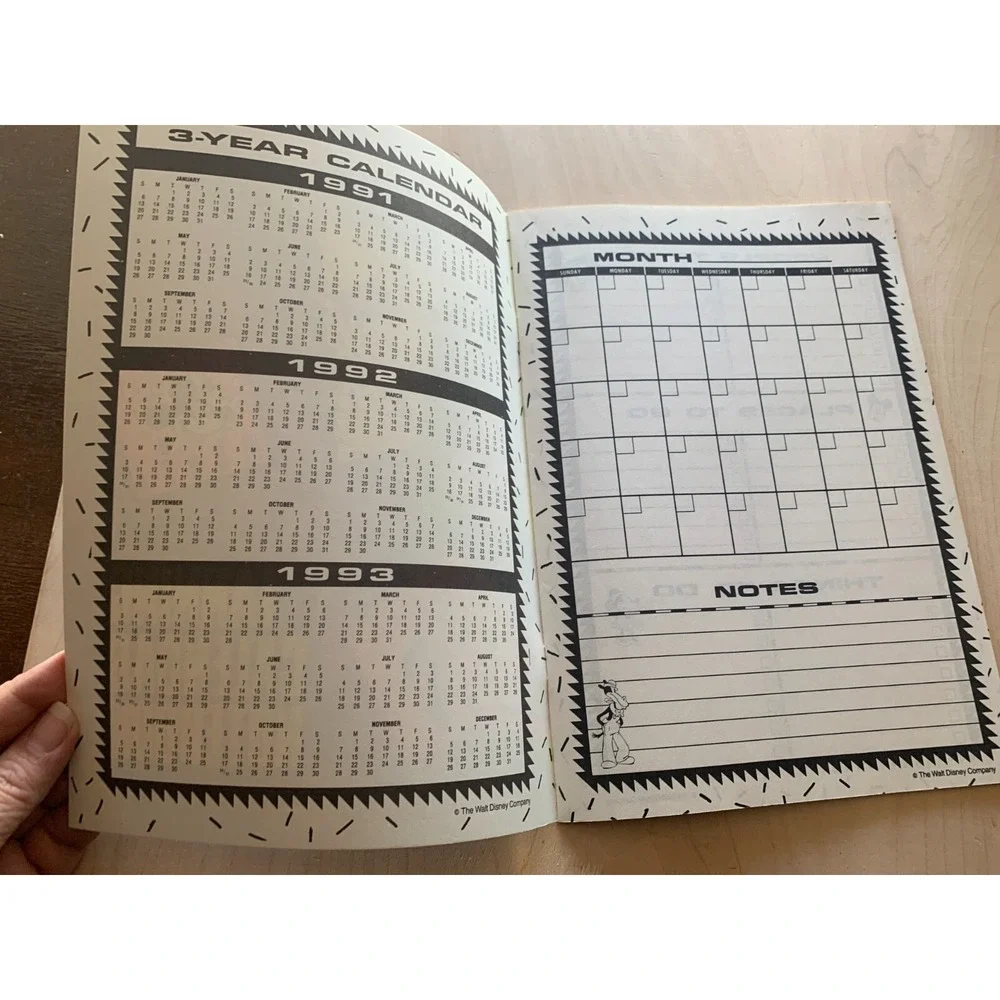 Vtg 1991 Mead Notebook & Calendar Disney Electric Mouse NWT Goofy Notefolio